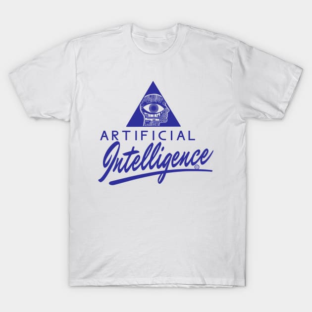 Artificial Intelligence Retro Internet Service Provider Parody Logo Off Brand Knock Off AI Robots T-Shirt by blueversion